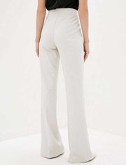 Straight Cut Center Rib Trousers, White