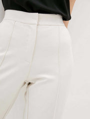 Straight Cut Center Rib Trousers, White